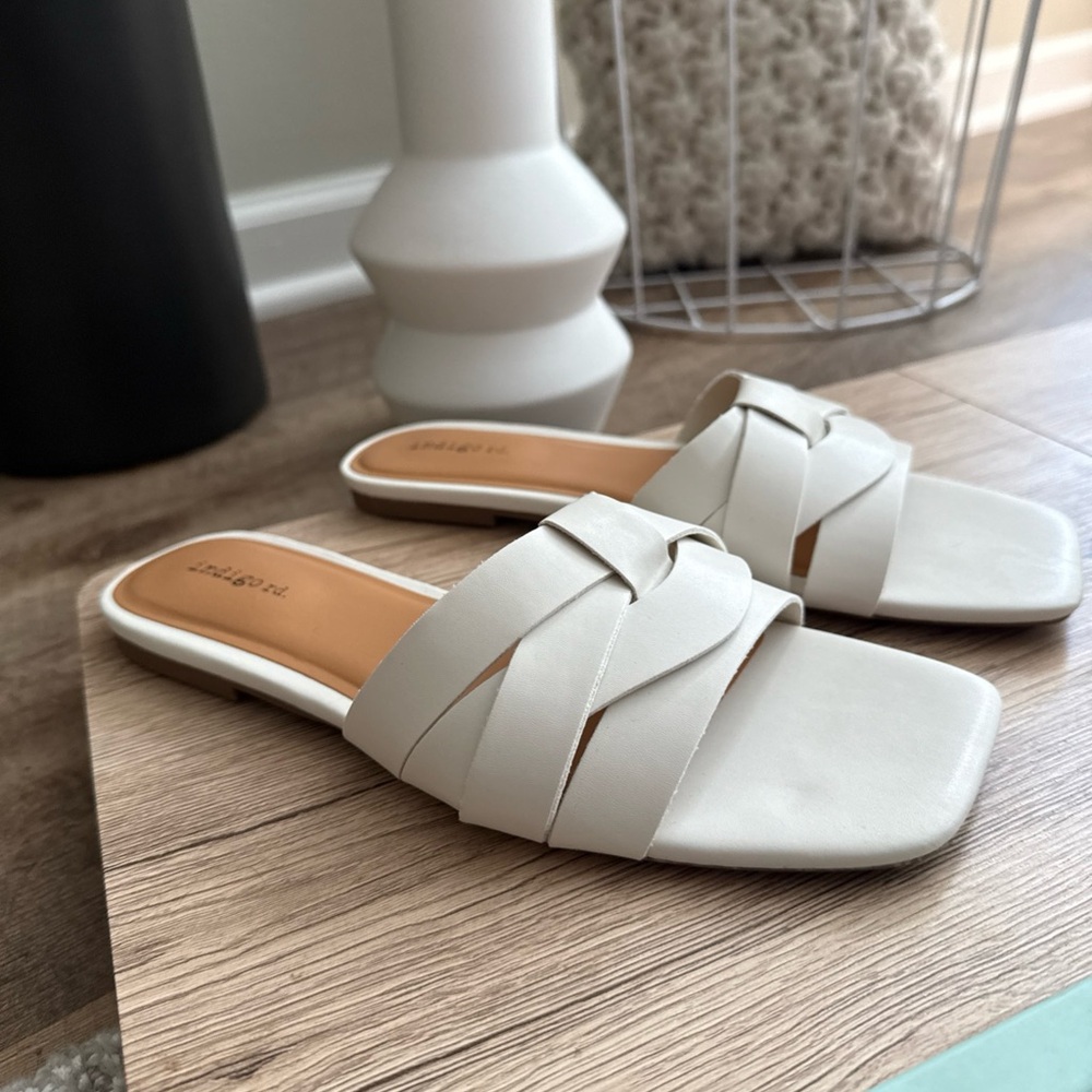 Indigo White and Cream Sandals for Effortless Style